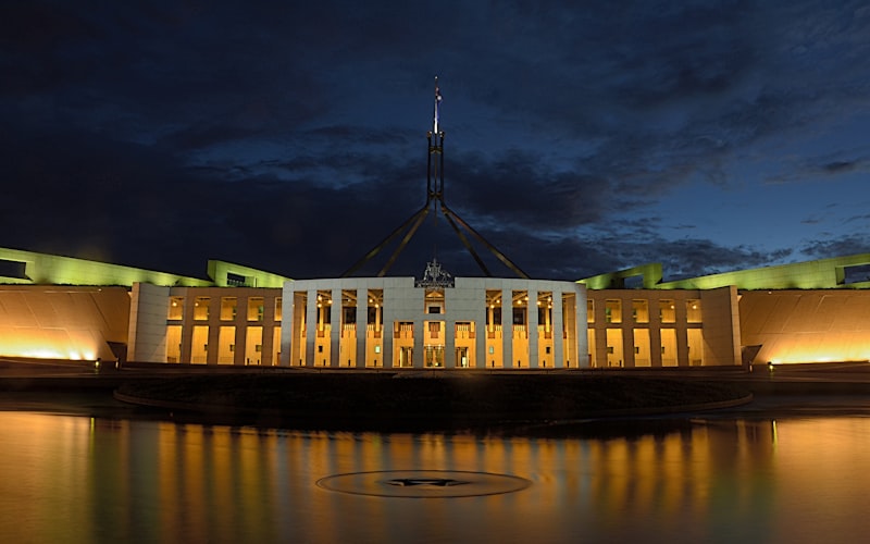 Parliament House Canberra at night — Australian Capital Territory