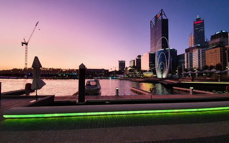 Perth Elizabeth Quay at sunset — Western Australia